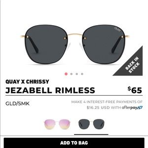 QUAY Jezabel Rimless Sunglasses GLD/SMOKE